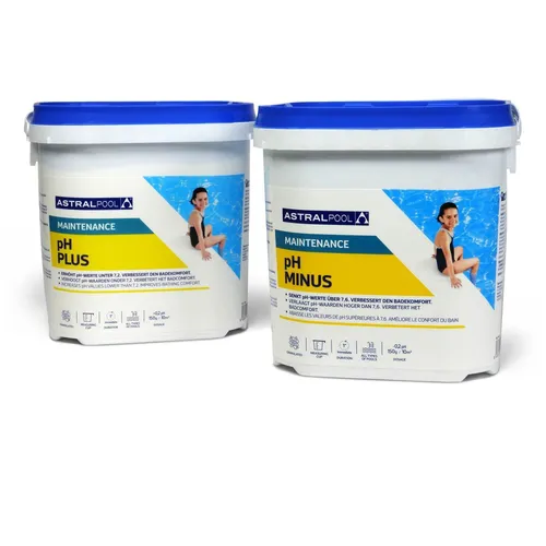 Pool Werte pH-Regulieren Spar-Set pH Minus pH-Plus Granulat 10 kg Astralpool