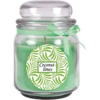 HS Candle Duftkerze & Glas Duft Schriftzug Bonbon Ø9 cm Coconut Limes