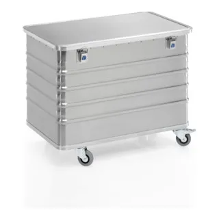 Gmöhling Kastenwagen D 3008 Volumen 322l Aluminium - Vielseitiger Transportwagen für Lagerung und Transport in verschiedenen Branchen. Robuste Bauweise mit geringem Eigengewicht und abschließbarem Deckel für Sicherheit und Stabilität.