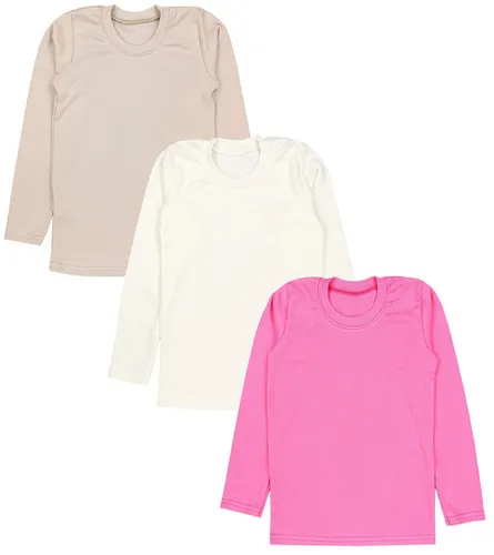 TupTam Unterhemd Mädchen Basic Langarmshirt 3er Pack Langarm Baumwolle Shirts