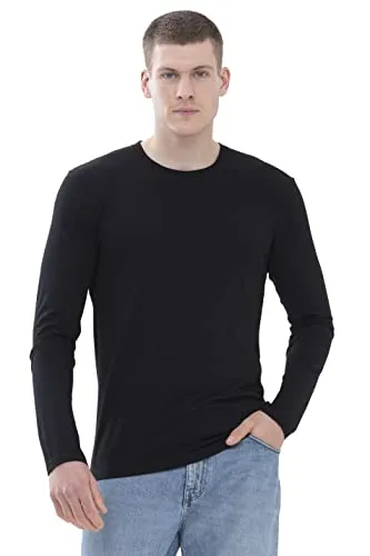 Mey Tagwäsche Serie Hybrid T-Shirt Herren 1/2 Arm Schwarz L - Körpernah geschnittenes T-Shirt mit Rundhalsausschnitt, ideal für den Alltag. Der atmungsaktive Stoff sorgt für ein angenehmes Tragegefühl und hält Sie trocken.