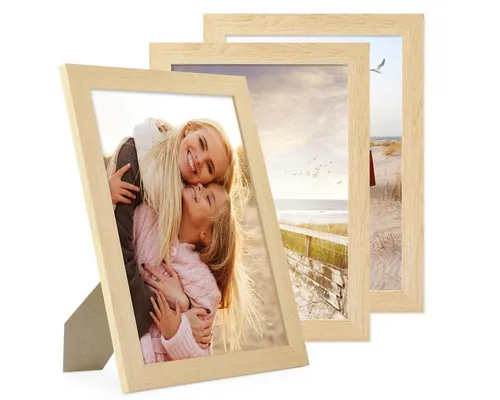 PHOTOLINI Bilderrahmen 3er Set breite Rahmen, extra Zubehör, (3er Set), im modernen Stil für Ihre stilvolle Wanddekoration