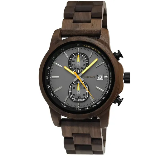 Holzwerk Chronograph Herren Armbanduhr mit Tachymeter - Moderne Holz- und Edelstahl-Armbanduhr mit Tachymeter und Chronografen-Funktion, perfekt für stilvolle Zeitmessung und als Geschenk. Inklusive Armbandkürzer und hochwertiger Uhrenbox.