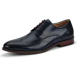 DIGEL Selleng Herren Business Schuhe | Elegante Echtleder Derbys mit Brogue-Muster in Größe 46 EU - Herren-Schnürhalbschuhe aus hochwertigem Echtleder, ideal für Büro und festliche Anlässe. Mit weicher Innensohle für hervorragenden Tragekomfort und rutschfester Sohle für sicheren Halt.