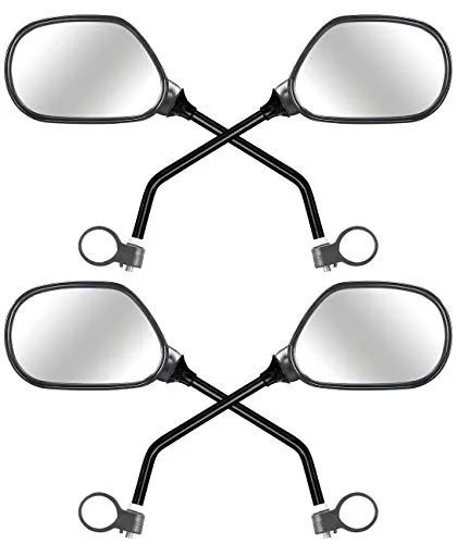 PEARL Fahrradrückspiegel: 4er-Set Fahrrad-Rückspiegel mit Lenkerhalterung, für rechts und Links (Spiegel Fahrrad, Fahrradspiegel Lenker, Sets)