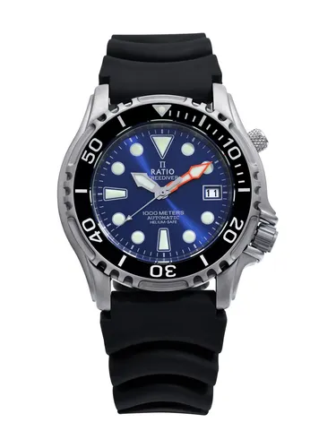 RATIO Automatic Divers 1066KE20-33VA-BLU 1000M Herrenuhr - Armbanduhr für Herren mit automatischem Uhrwerk, 100m wasserdicht und stilvollem Taucherdesign – ideal für Abenteuer und den Alltag.