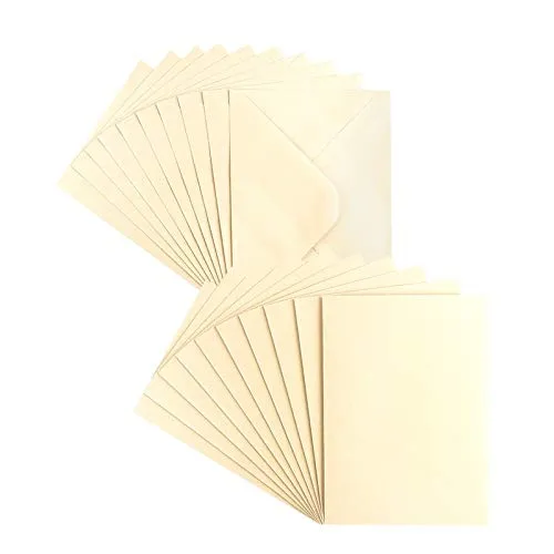 Ideen mit Herz Grußkarten-Set | Perlmutt-Veredelung | 10 Karten ca. 250 g/m² + 10 Umschläge ca. 120 g/m² | In Creme | 11,5 cm x 16,5 cm (B6)