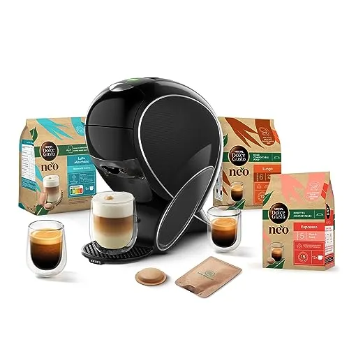 Dolce Gusto NEO Kaffeemaschine von Krups mit 3 Dosen kompostierbaren Kaffeepads