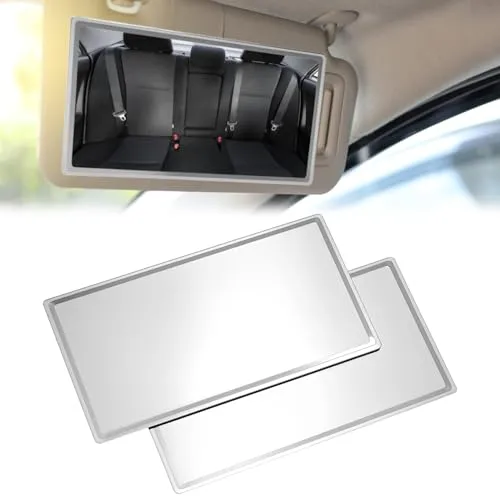 QWORK® 2 Stücke Kleben Spiegel 8 * 15 cm für Auto Sonnenblende