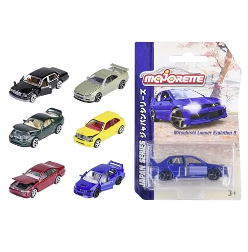 Majorette - Modellauto Japan Series Premium (1 Auto aus Metall, 7,5 cm) - zufällige Auswahl aus 6 Spielzeug-Autos japanischer Automarken, ab 3 Jahre, mit Freilauf und Federung