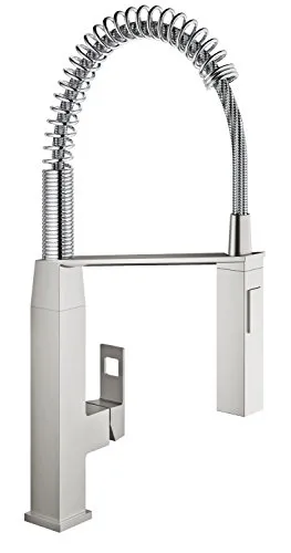Grohe Eurocube Einhand-Spültischbatterie mit Profibrause - Supersteel - Hochwertige Armatur mit innovativer Profibrause für präzise Wasserführung und modernes Design in Ihrer Küche.