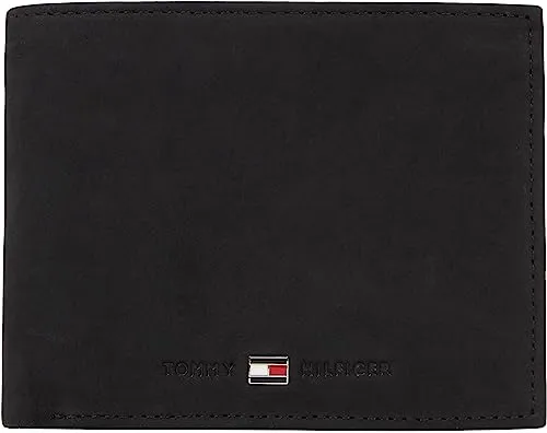 Tommy Hilfiger JOHNSON TRIFOLD Geldbörse für Herren, Schwarz - Herren-Geldbörse aus hochwertigem Leder mit 4 Kartenfächern, Münzfach und stilvollem Tommy Hilfiger Design, ideal für modebewusste Männer.