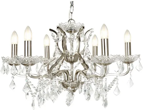 Searchlight Kronleuchter Paris, 6-flammig in silber von Searchlight