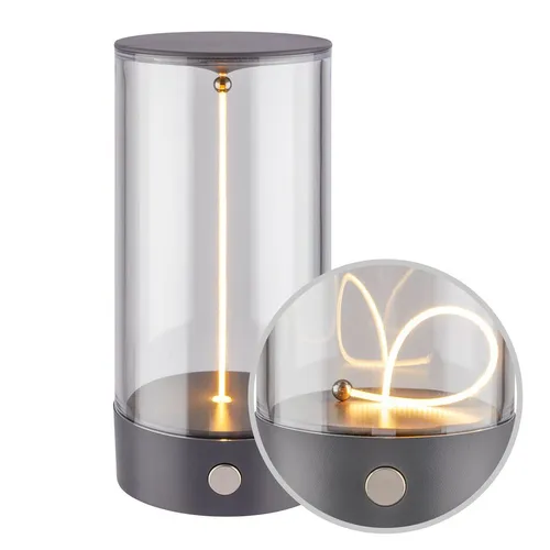 BRILONER LED Tischlampe kabellos mit 4-Stufen Schaltung - Elegante Akku Tischlampe in Anthrazit mit warmweißem Licht und 4-Stufen Schaltung. Ideal für stimmungsvolle Beleuchtung, kompakt und mobil dank USB-C Aufladung.