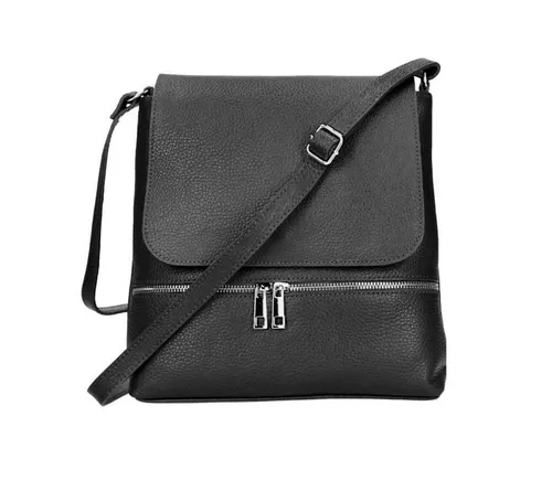 ITALYSHOP24 Schultertasche Made in Italy Damen Leder Messenger Brust Tasche Body Umhängetasche, PREMIUM QUALITÄT Echtleder Business Hobo Shopper CrossBody geräumig