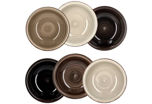 MamboCat Suppenteller 6er Set Grey 21,5cm - Elegante Steingut Suppenteller im 6er Set, perfekt für stilvolle Suppenpräsentation und langlebig im Gebrauch.