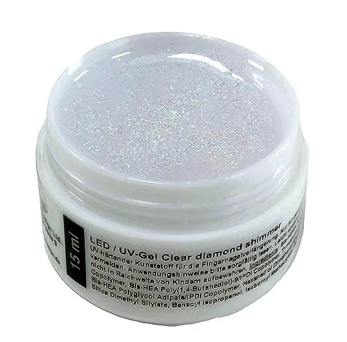 LED/UV Aufbau Gel Diamond Shimmer mit feinen Glitzerpartikeln 5 ml (klar)