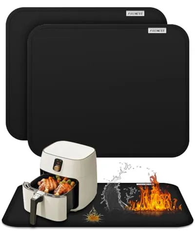 Stück Feuerfeste Unterlage 40x50cm Hitzebeständige Unterlage für Luftfritteuse, Hitzeschutzmatte, Heiße Pads für Küchentheke Hitzeschutz, Unter Kaffeemaschine Matten für Arbeitsplatte Schutz 2