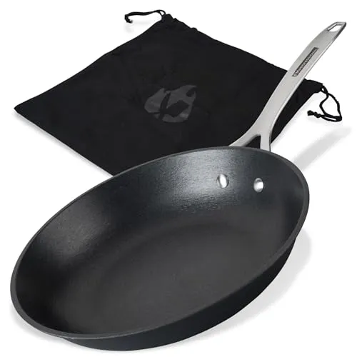 FMprofessional Bratpfanne Force 28 cm – Gusseisen mit Antihaftbeschichtung - Pfanne aus robustem Gusseisen, ideal für gleichmäßige Hitzeverteilung und perfekte Bratergebnisse.