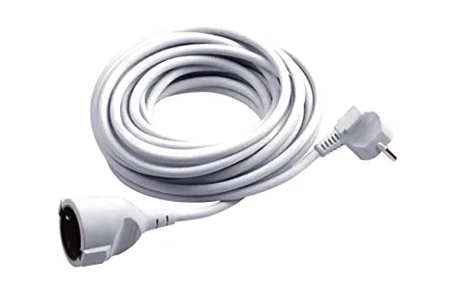 Meister Kunststoff-Verlängerungskabel 5 m – für innen (IP20) – Schuko-Kupplung – weiß
