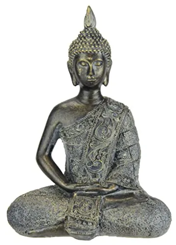 Buddha Figur meditierend sitzend Statue Figuren Skulptur Büste Statue Ornament Buddhafigur Feng Shui Dekoration Garten Terrassen Balkon Deko Buddha-Statue Wohnaccessoire Buddha-Skulptur Garten-Figur