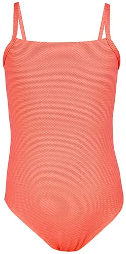 Aquarti Mädchen Badeanzug mit Spaghettiträgern - Kinder-Bademode, stylischer Badeanzug in Orange mit Jacquard Punkten, ideal für den Sommer und perfekt zum Schwimmen und Spielen.
