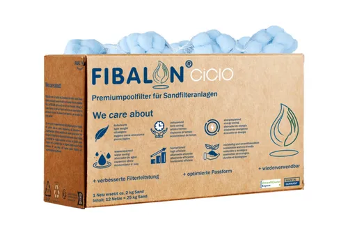 FIBALON® Filterbälle FIBALON®CiCLO - Umweltfreundlicher Premium Poolfilter, ersetzt 25 kg Sand und sorgt für kristallklares Wasser. Ideal für alle Sandfilteranlagen, auch für Salzwasser geeignet.