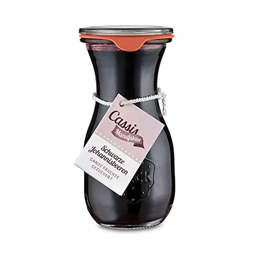 Ganze Schwarze Johannisbeeren im Glas