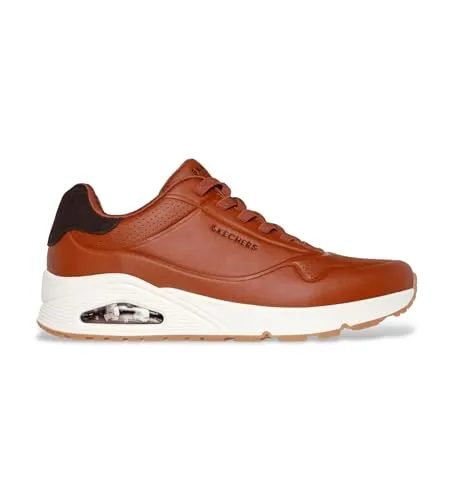 Skechers Herren Uno Tailored Air - Cognac Sneaker für Komfort - Stylische Sneaker in Cognac für Herren, ideal für den Alltag. Mit einer bequemen Innensohle und rutschfester Gummisohle für optimalen Halt.