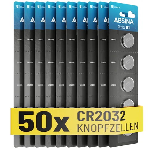 Produktbild ABSINA Knopfzellen CR2032 3V 10x 5er Pack