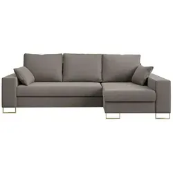 MKS MEBLE Ecksofa - L-Form Sofa mit Schlaffunktion - Sofas & Couches mit hochwertigem Holzrahmen, langlebigen Bonellfedern und praktischem Bettkasten für zusätzlichen Stauraum. Ideal für moderne und klassische Wohnräume.