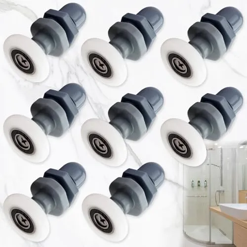 Weploda 8 Stück Duschtürrollen, Duschtürrollen Ersatzteile, Duschkabinen Rollen Rollenführung, Duschkabine Rollen Ersatzteile, 25mm Duschtür Rollen, Für Glastüren Mit Einer Dicke Von Ca. 4-6mm