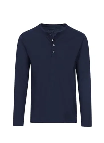 TRIGEMA Langarmshirt mit Knopfleiste - Hochwertiges Langarmshirt aus DELUXE-Single-Jersey, unisex mit klassischem Schnitt und stilvollen Ziernähten im Schulterbereich. Perfekt für lässige Outfits.