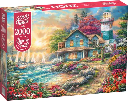 CHERRY PAZZI Puzzle Sonnenaufgang am Meer 2000 Teile - Hochwertiges Puzzle mit 2000 Teilen, beeindruckendes Motiv eines Sonnenaufgangs am Meer, ideal für entspannende Stunden und kreative Herausforderungen.