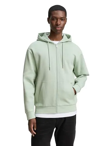 TOM TAILOR DENIM Kapuzensweatjacke für Herren, Gr. XXL, fresh mint grün - Herren-Sweatjacke aus atmungsaktiver Sweatware, mit Kordelzugkapuze und Kängurutasche für hohen Tragekomfort und lässigen Look.