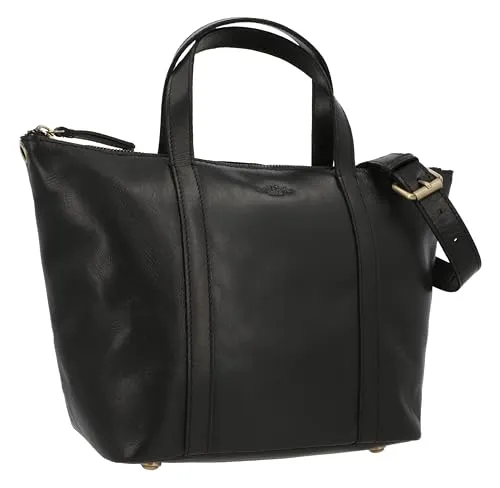 Gusti Umhängetasche Leder - Magda Damen Handtasche Shopper Vintage Schwarz - Umhängetasche aus hochwertigem Leder im schlichten Vintage-Design, ideal für Alltag und besondere Anlässe. Bietet ausreichend Platz für alle Essentials und vereint Stil mit Funktionalität.