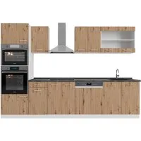 Vicco Küchenzeile R-Line 300 cm, Artisan Eiche/Weiß - Modulare Küchenzeile mit Hochschrank, individuell anpassbar und höhenverstellbar für perfekten Komfort in jeder Küche.