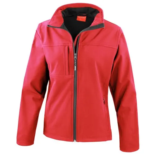 Result Ergebnis Damen r121 F Soft Shell Medium rot - Funktionsjacken - Klassische Softshell Jacke für Damen mit Inner Storm Flap und zwei praktischen Zip-Taschen, ideal für Outdoor-Aktivitäten.