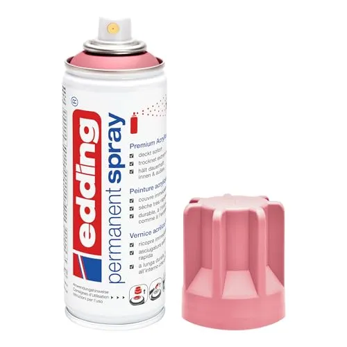 edding 5200 Permanent Spray - edel mauve matt, 200 ml Acryl-Lack für vielseitige Anwendungen auf Glas, Holz, Metall und mehr, witterungsbeständig und schnell trocknend