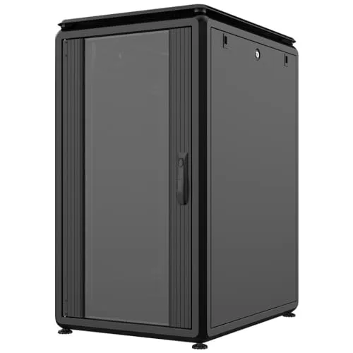 Rockstable 20HE 19 Zoll 600x800x1050mm (BxTxH) Serverschrank | Netzwerkschrank Glastür - Premium Line