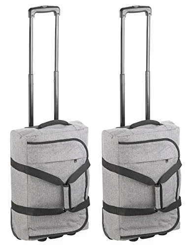 Xcase Faltbare 2in1-Handgepäck-Trolley & Reisetasche, 44 l, 2 kg, 2er-Set