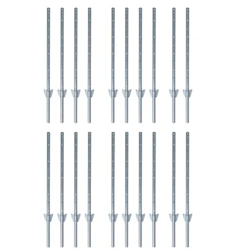 ESTEXO Zaunpfosten Erdanker 107 cm 20er Set für Zaunhalter - Ideal zum Befestigen von Zaunmaterialien. Mit angespitztem Ende für einfaches Einsetzen in den Boden. Verzinkter Stahl sorgt für Langlebigkeit und Stabilität. Wählen Sie zwischen Grün und Grau.
