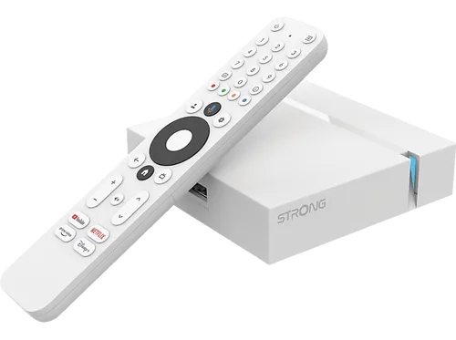 Strong LEAP-S3+ V2 - White: Kompakte Smart-Google-TV-Box - Streamingeinheit mit 4K-UHD, Dolby Vision-Atmos und Google Assistant für ein erstklassiges TV-Erlebnis. Greifen Sie auf Netflix, YouTube und mehr zu!
