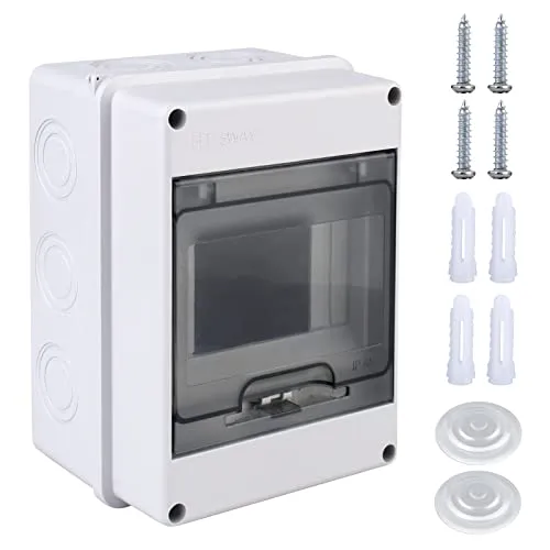 Verteilerkasten Aufputz, Aufputz Kleinverteiler, mit Tür 1-Reihig für 5 Module Aufputzverteiler, IP65 Waterproof Sicherungskasten Aufputz Installation im Garten Oder Andere Außenbereiche