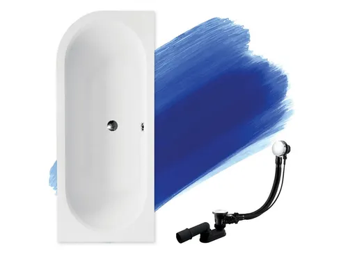 KOLMAN Badewanne Eckbadewanne Avita 180x80, (Links/Rechts), Ablaufgarnitur & Füße GRATIS