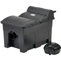 Oase BioSmart-Set 14000, Schwarz - Durchlauffilter für Teiche - Teichfilter für Beckengrößen bis 14 m³, kombiniert mechanisch-biologische Reinigung mit UVC-Technik für klares Wasser und gesunde Teichbewohner.