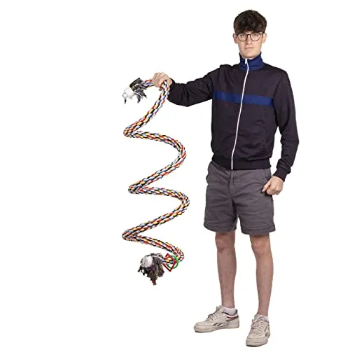 HappyBird | Baumwollspirale Giant Curl XXL zum Sitzen und Schaukeln für den Papagei, Graupapagei, Kakadu, Ara - Papageienspirale aus Baumwolle