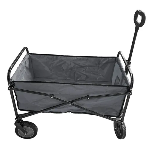 Faltbarer Bollerwagen mit Bremse, grau