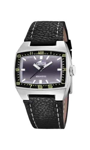 Lotus Herren Analog Uhr Schwarzes Leder