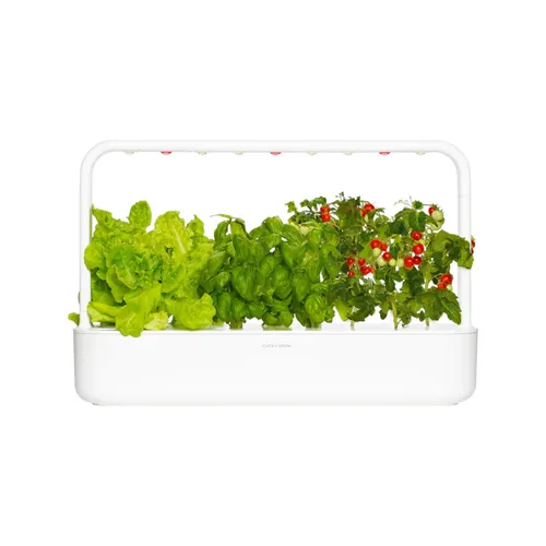 Click & Grow Smart Garden 9 - Indoor Kräutergarten für frische Kräuter - Garten-Zubehör mit innovativer Smart-Soil-Technologie für müheloses Wachstum und automatische Pflege. Ideal für frische Kräuter, Gemüse und Blumen, ganzjährig und pflegeleicht!